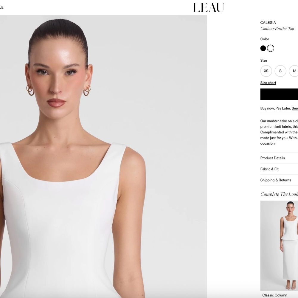 Leau Calesia Contour Bustier Top - NWT